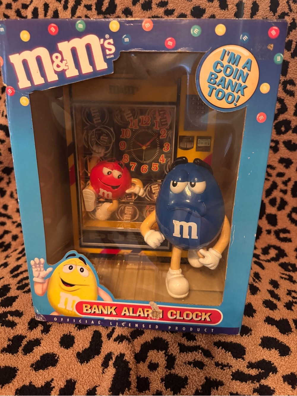 M&M's Blue Coin Bank Alarm Clock - Licensed Kids Toy